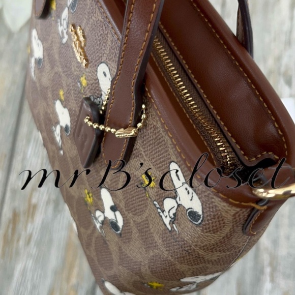 Coach X Peanuts City Mini Tote Bag In Signature Canvas With Snoopy Print Purse - Picture 8 of 8